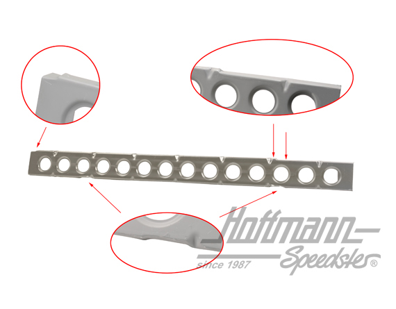 Chapa de refuerzo, Karmann Ghia Cabriolet, dcha. | 141 801 132 | 068-0077-02