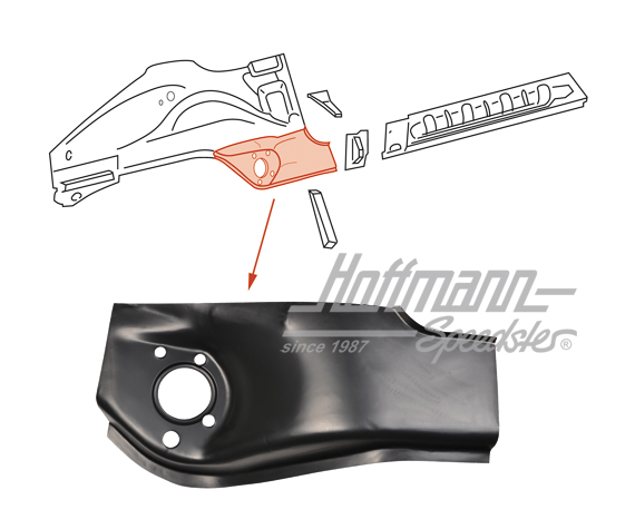 Chapa de reparación, tubo de eje, posterior, dcha.                                                  