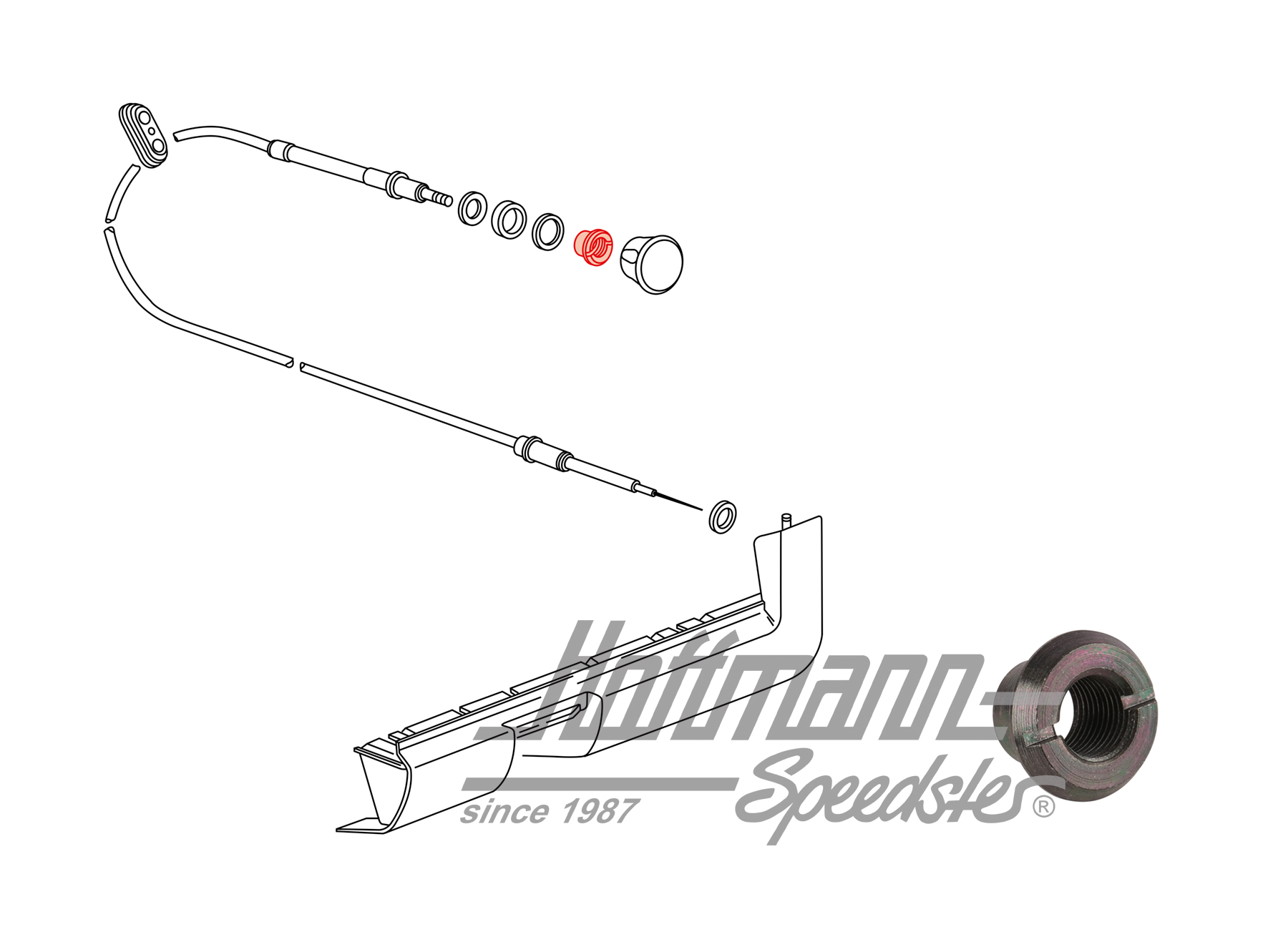 Tuerca de collar, cable de arranque, Furgoneta T3, 1.81-1.85 | 861 711 509 | 307-5780-14