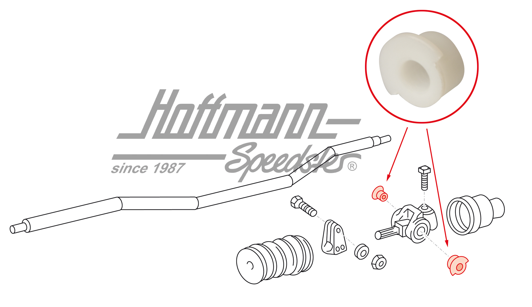 Casquillo, acoplamiento de varilla de cambio, 356/911 | 695 424 223 00 | 510-3310