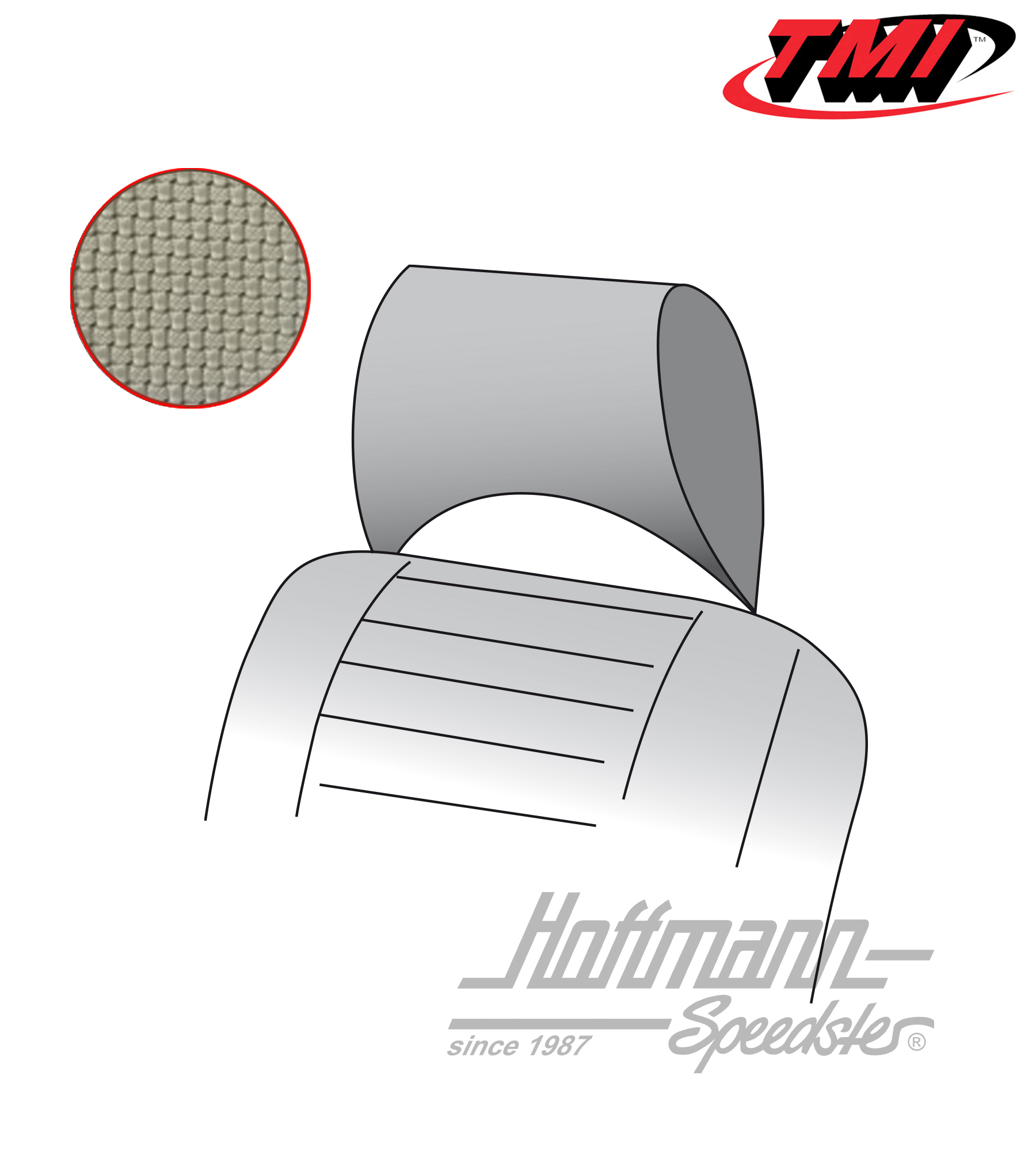 Funda de reposacabezas, Furgoneta T2, 73-76, gris | 43-2130-06 | 098-0641-35