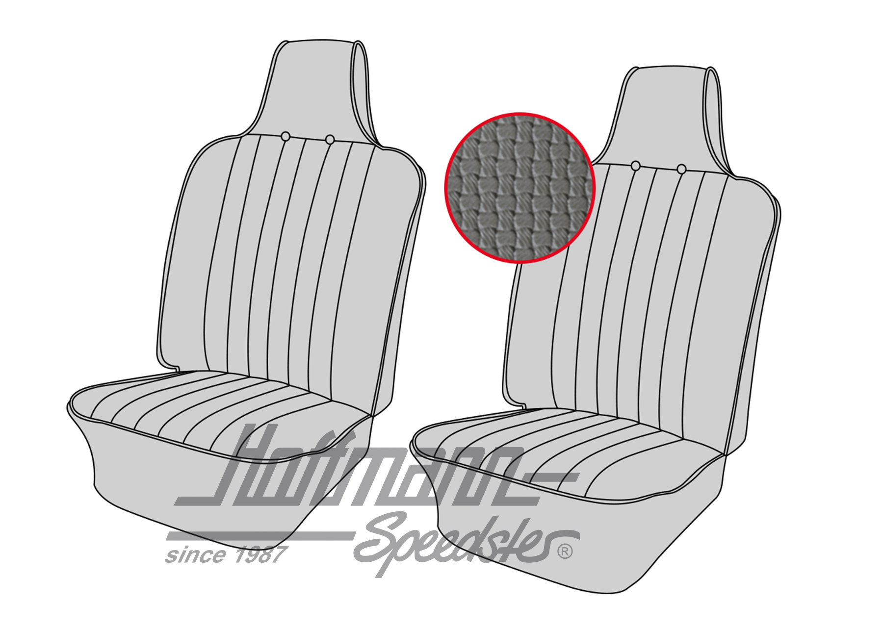 Fundas de asientos, delanteros, Tipo 3, 8.69-7.72, gris | 43-3004-06 | 069-9609-06