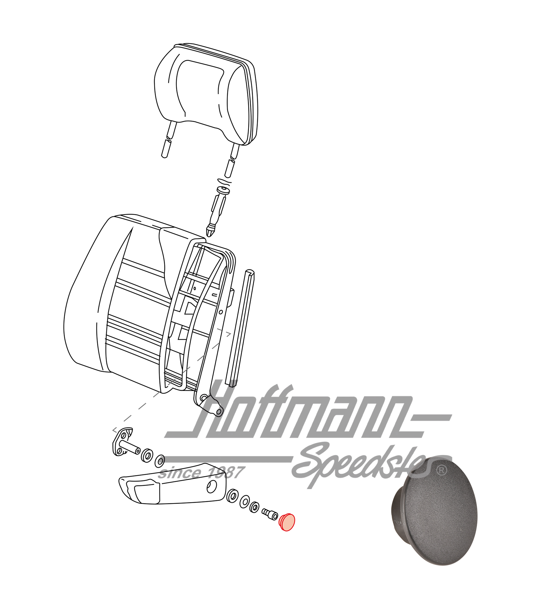 Caperuza, apoyabrazos/asiento, negro, 5.79-7.86 | 255 881 993 R | 360-6183