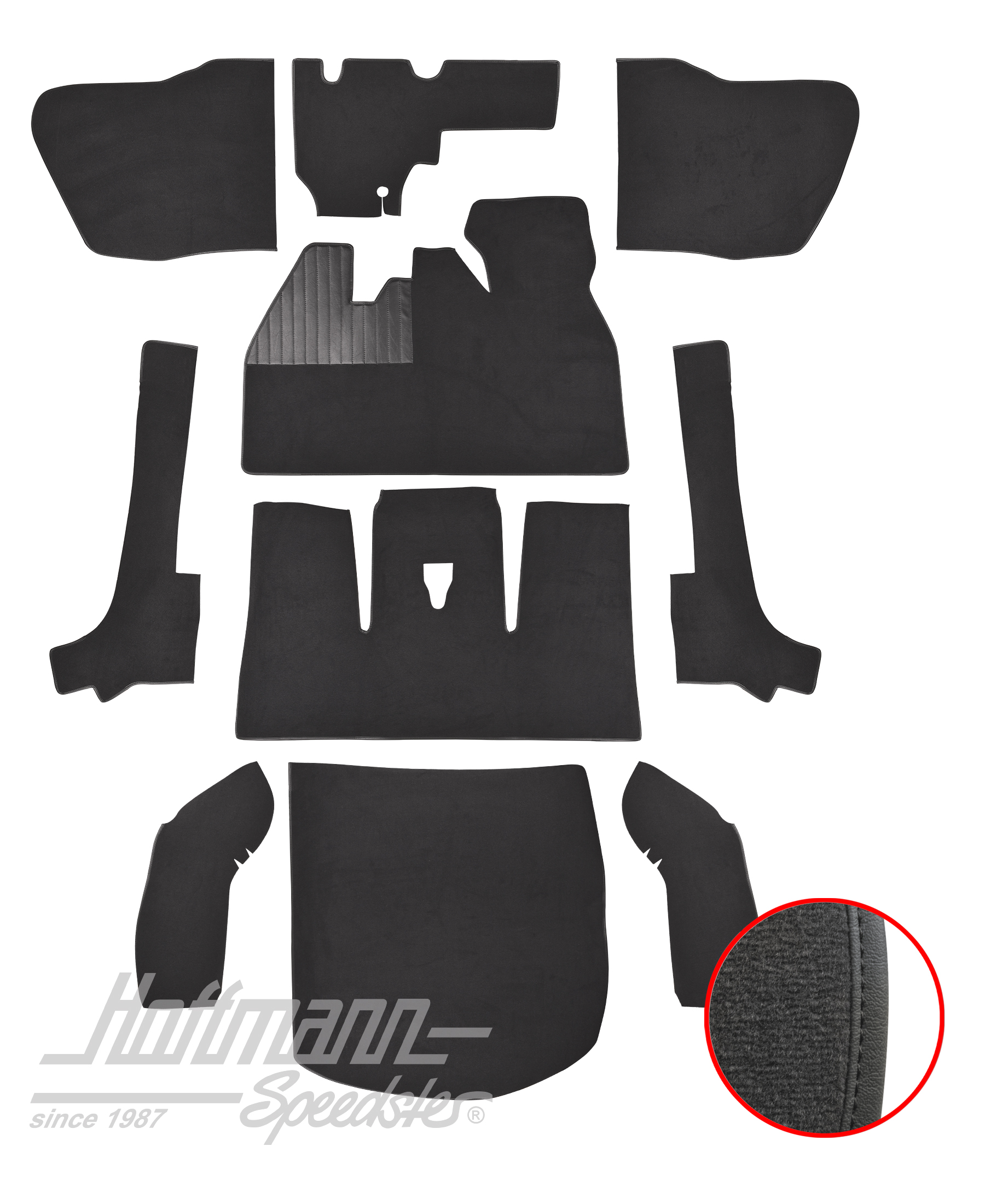 Juego de alfombrillas, Escarabajo Cabriolet, 8.66-7.70, gris antracita |  | 026-5922