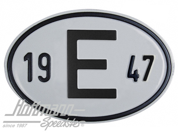 Placa de nacionalidad "E" (España), "1947", aluminio |  | 020-2403-47