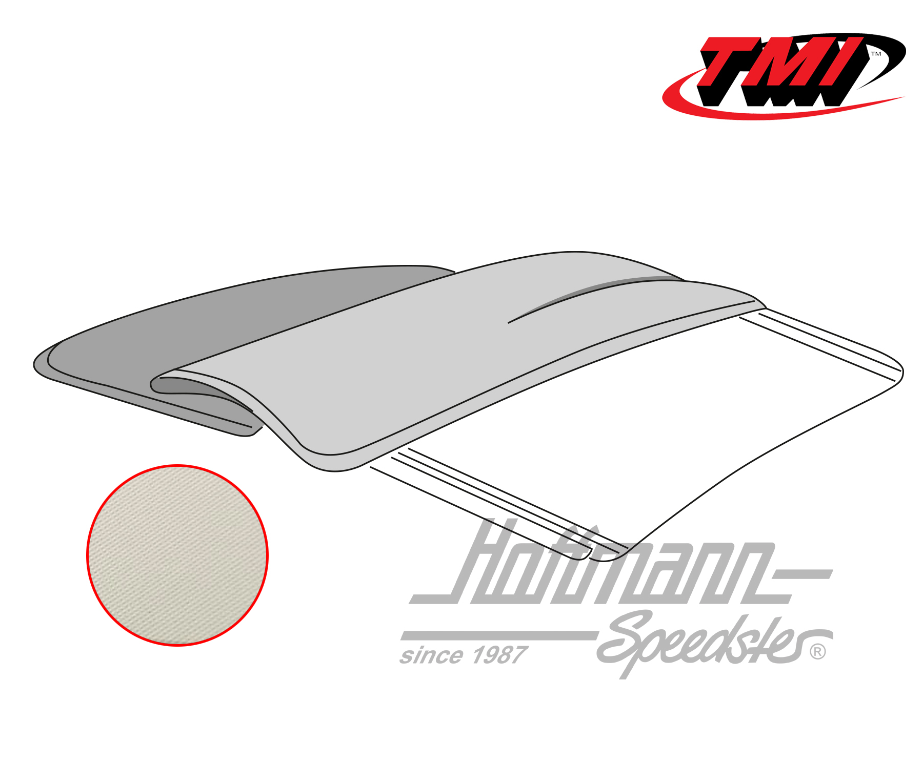 Funda de techo plegable, 55-56, vinilo, blanca | 22-1112-41 | 055-7182-05