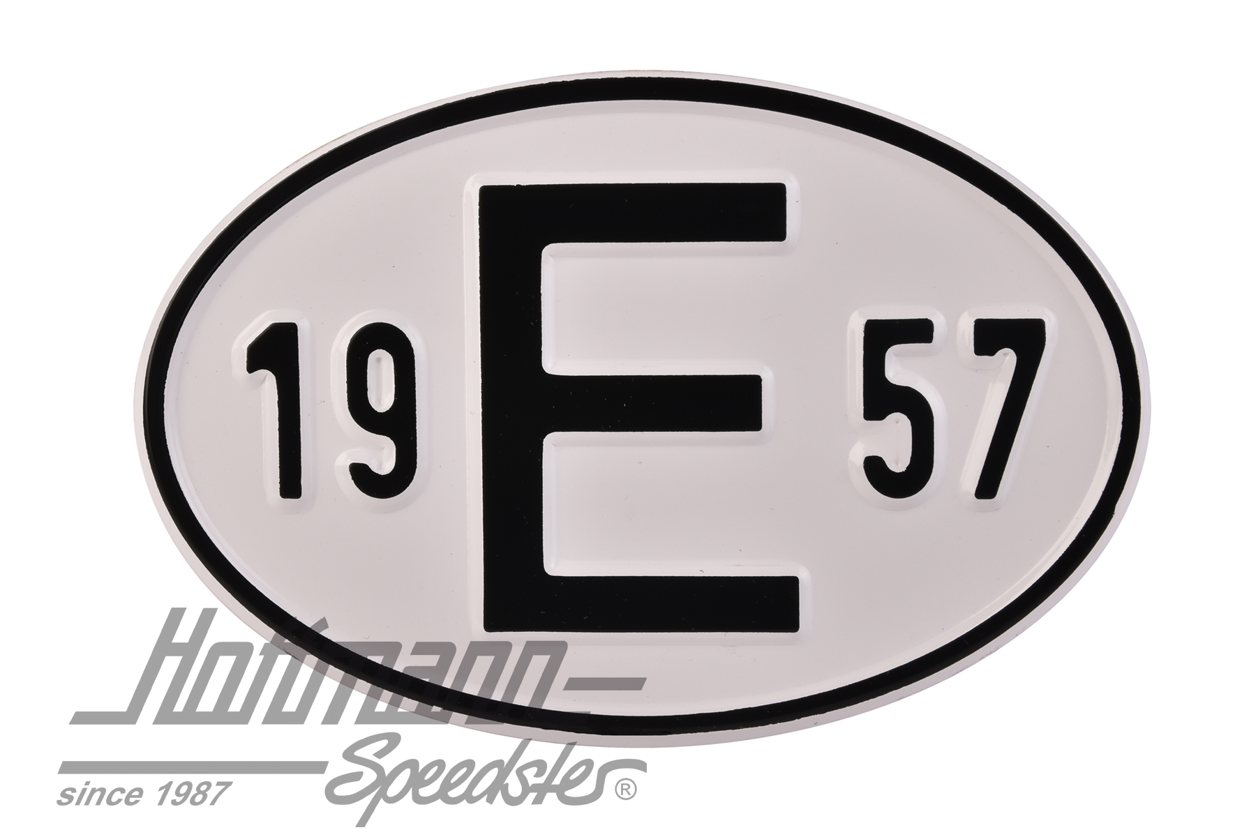 Placa de nacionalidad "E" (España), "1957", aluminio |  | 020-2403-57