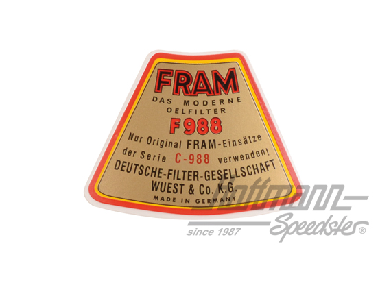 Pegatina, filtro de aceite Fram, 356 A/B/C, pequeña | NLA 70100900 | 510-7950-10