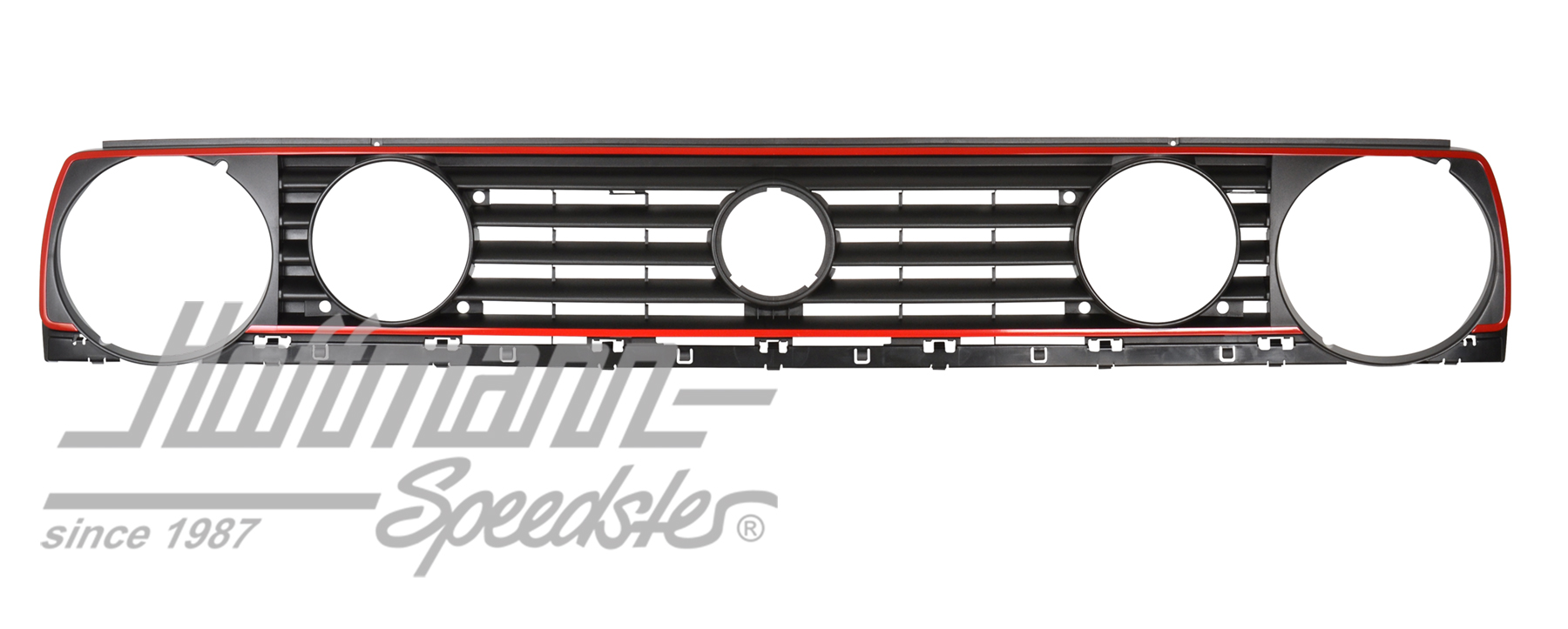 Parrilla de radiador, faro doble, 87-92, rojo | 191 853 653 K QN5 | 208-0528-10