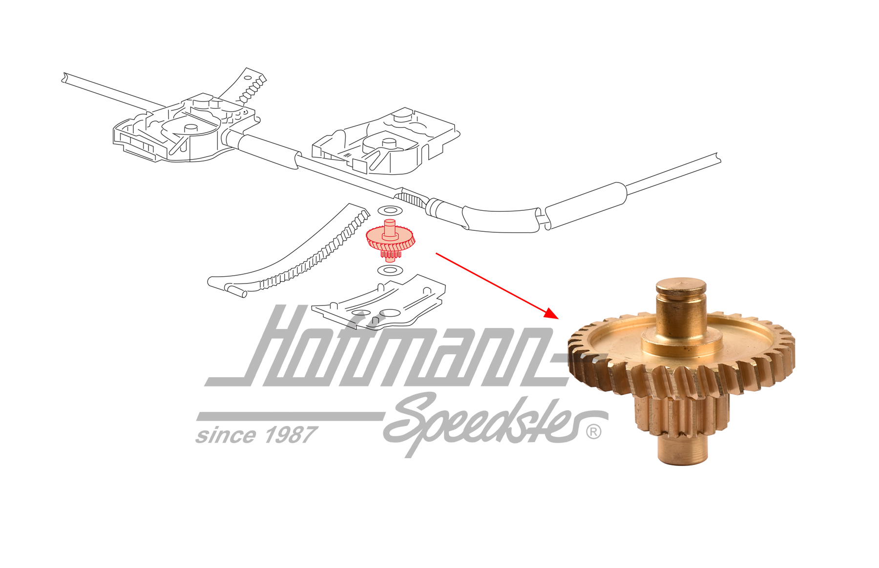Rueda dentada, motor techo corredizo, 924/944                                                       