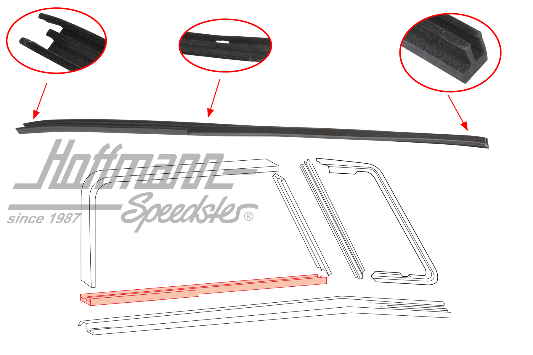 Perfil de guía, ventana corredera, inferior, izqda. | 211 837 387 A | 089-0130-11