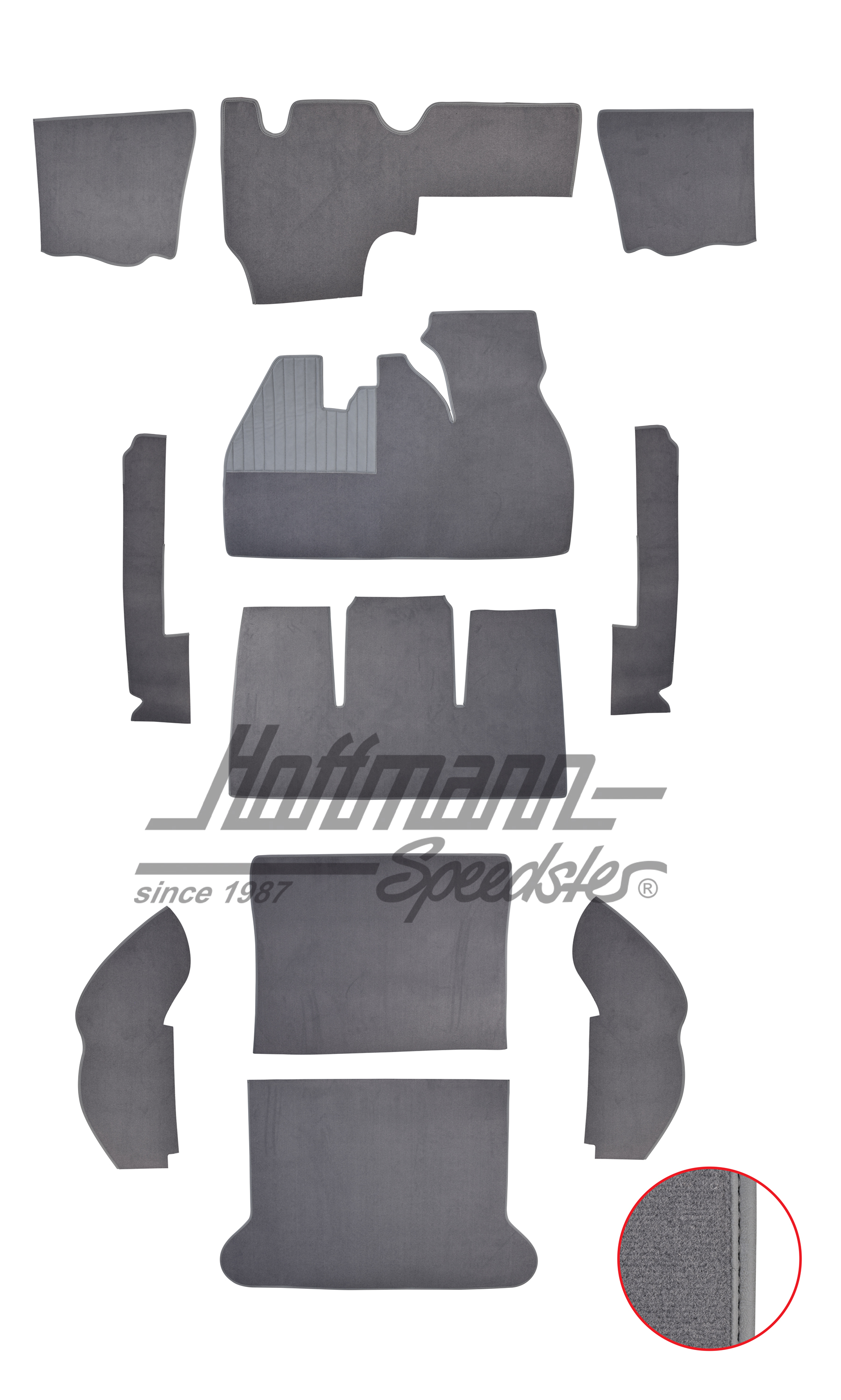 Juego de alfombrillas, Escarabajo Sedán, 8.61-7.68, gris |  | 026-5423