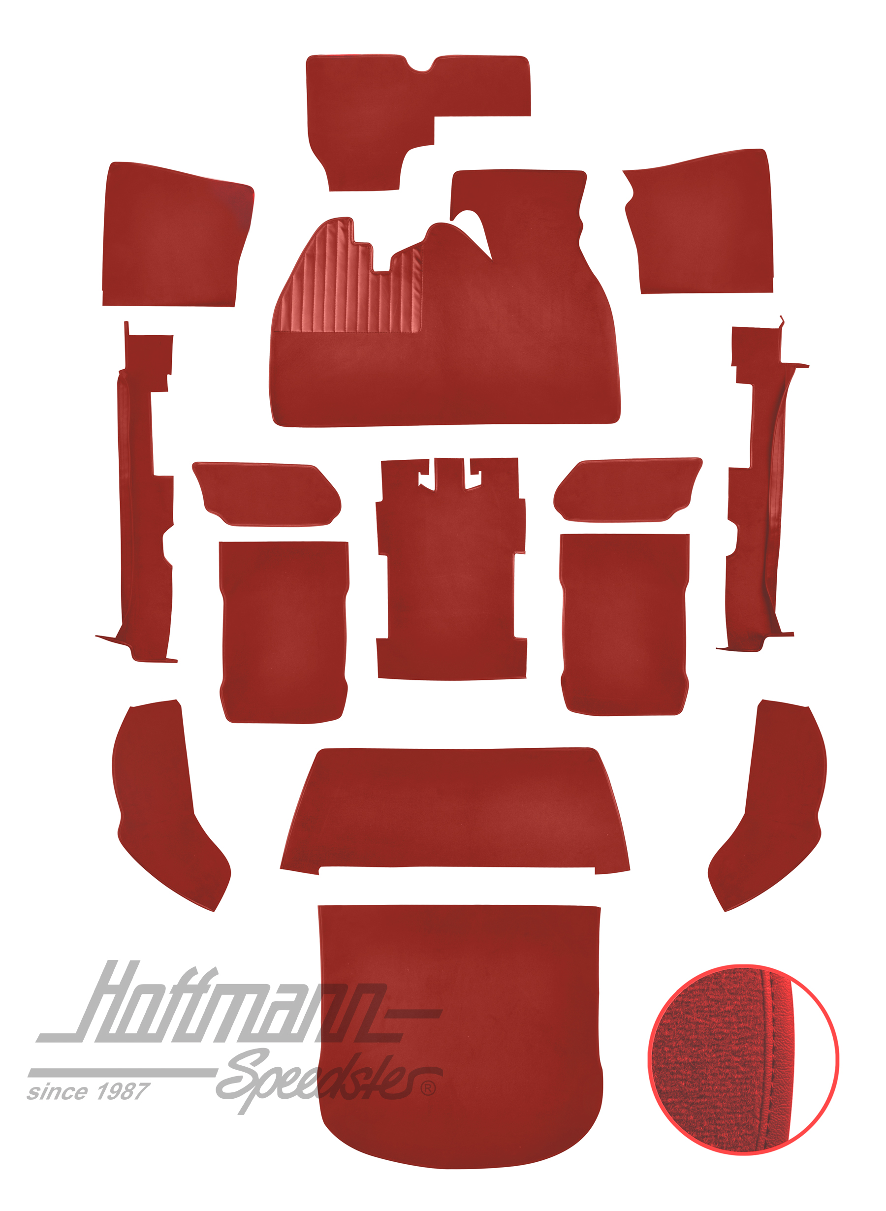 Juego de alfombrillas, Escarabajo Sedán, 1303, rojo claro |  | 026-5727