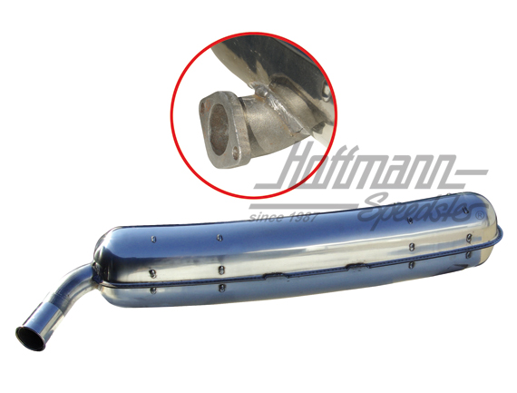 Silenciador de escape, acero inoxidable, 1 x 60 mm, 73-75                                           