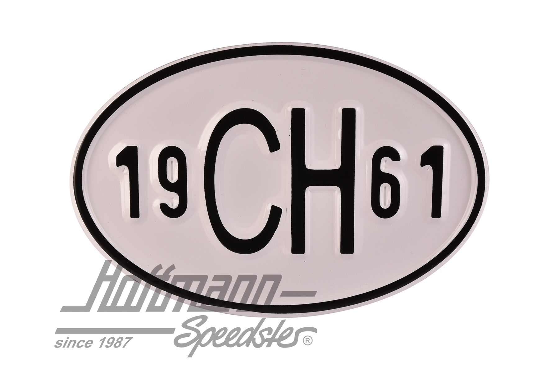 Placa de nacionalidad "CH" (Suiza), "1961", aluminio |  | 020-2401-61