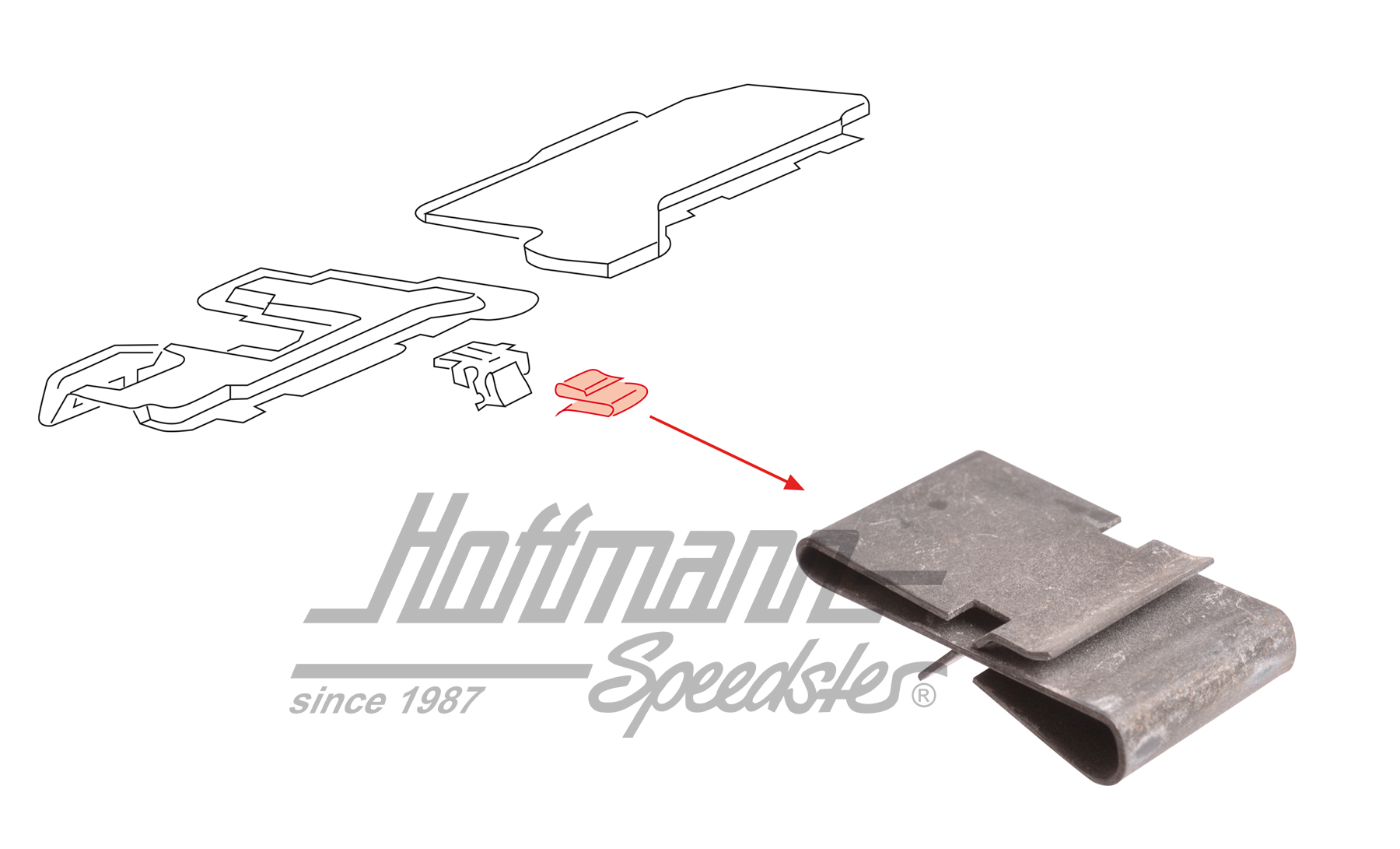 Clip, tablero de a bordo
, inferior | 171 863 090 A | 180-1530-20