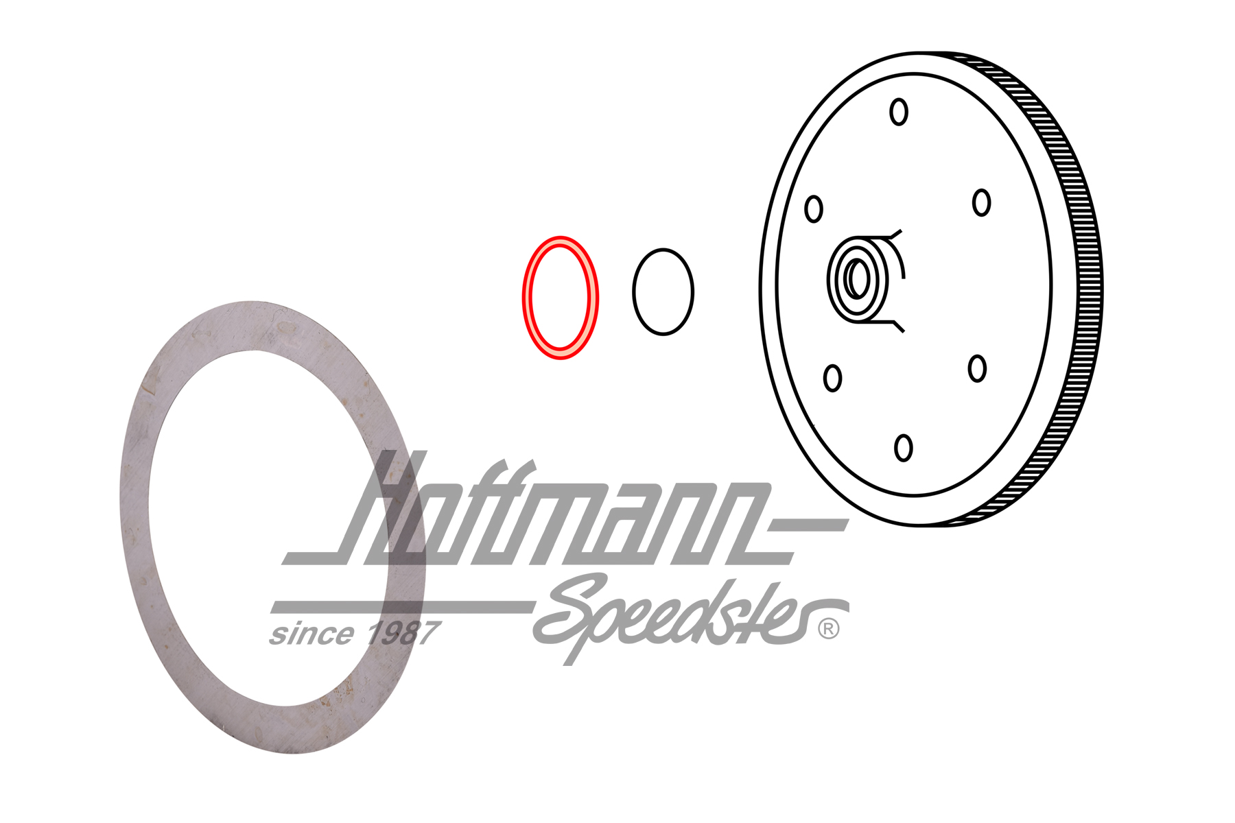 Arandela, volante de impulsión  motor, 0.22mm | 113 105 281 | 010-0134