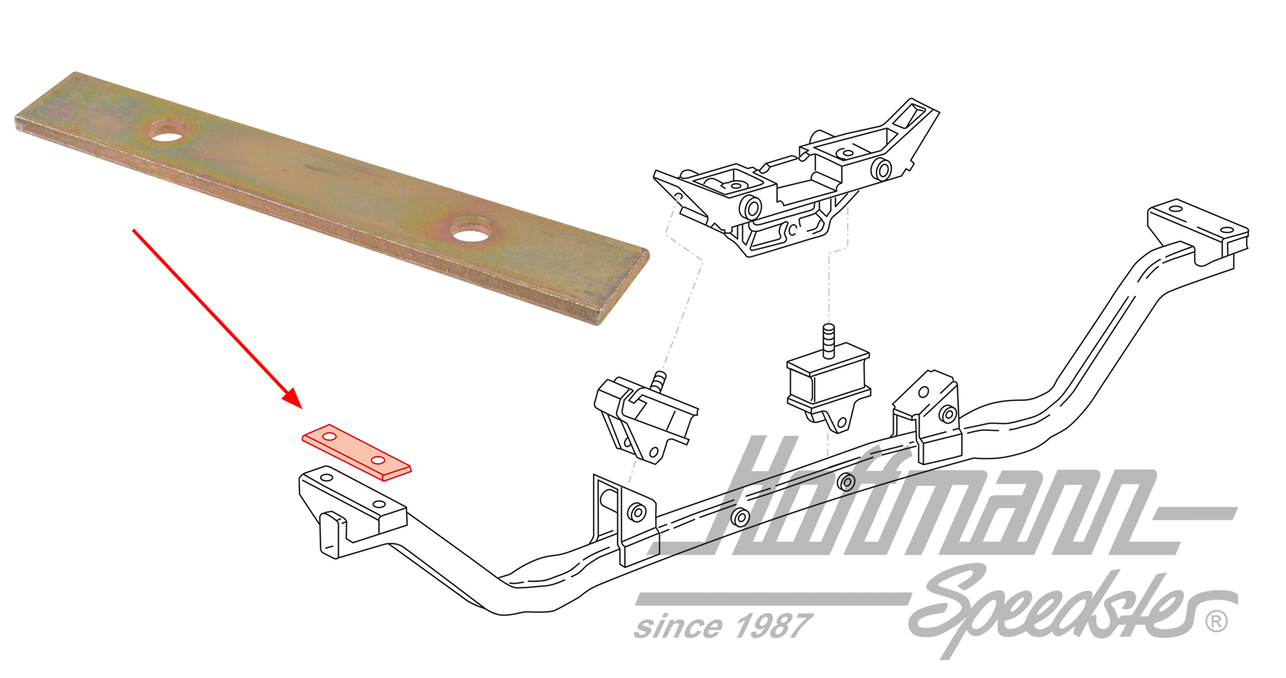 Reforzamiento, soporte de motor, izquierda/derecha | 251 199 337 | 307-9024