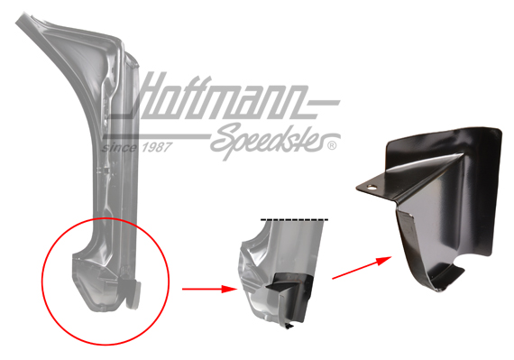 Esquina de chapa
, montante de puerta, inferior, anterior, derecha | 911 501 440 00 | 590-0060-42