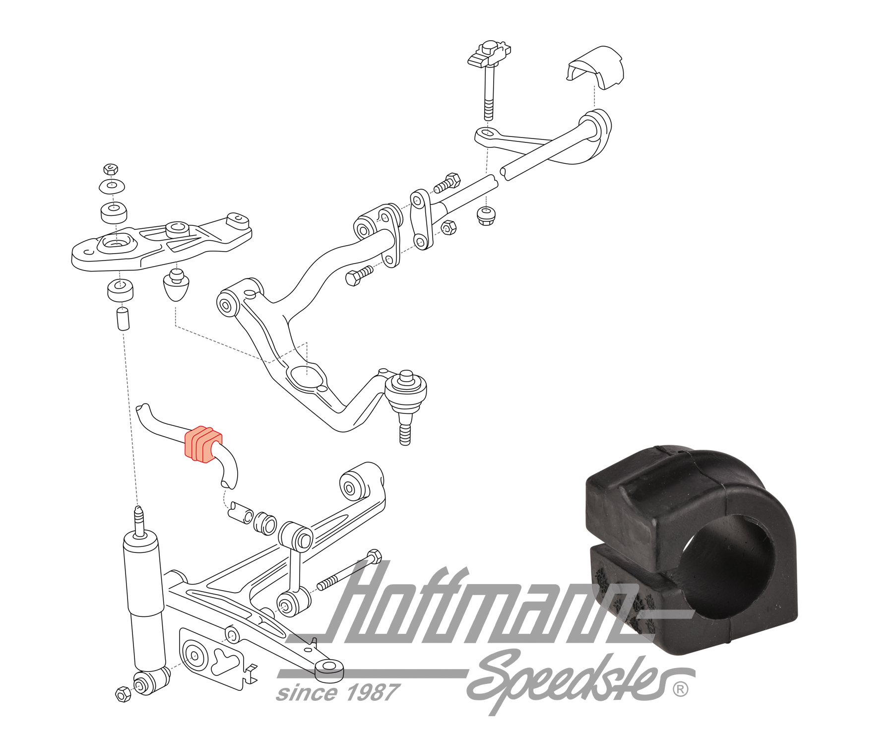Cojinete de goma, estabilizador, anterior, 23.1mm | 7D1 411 041 | 404-0560-10