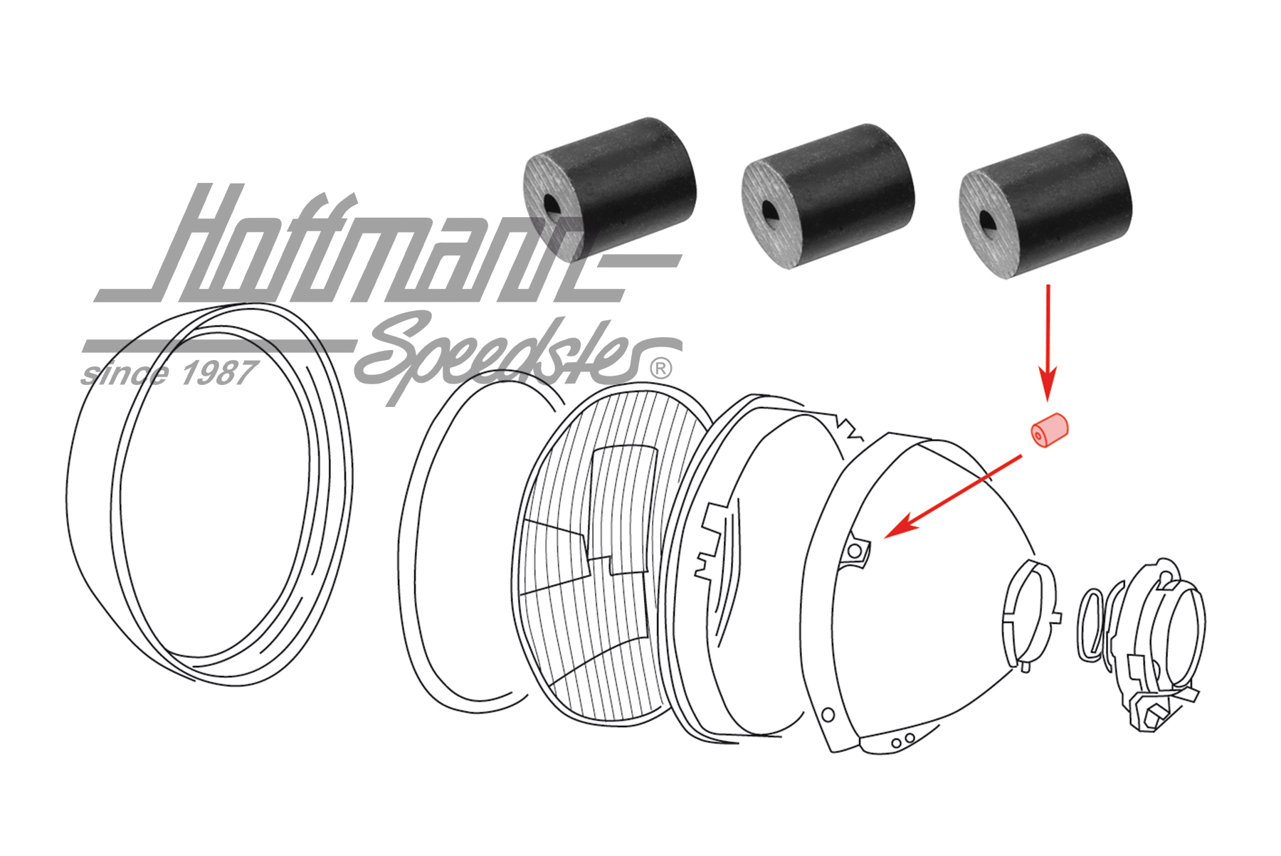 Cojinete de goma
, reflector -7.74 (3 piezas) | 111 941 147 | 020-4410-23