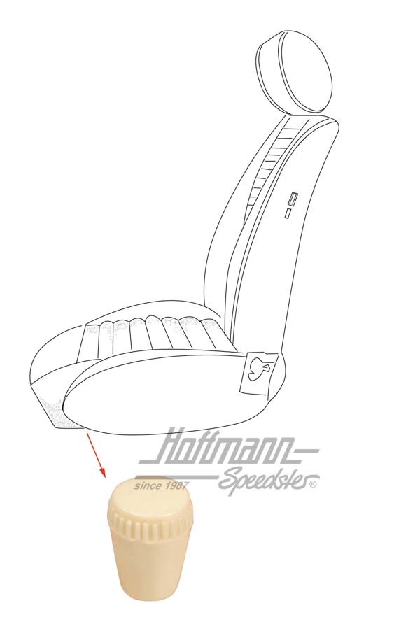 Botón, ajuste del asiento, de color marfil (nuevo)                                                  