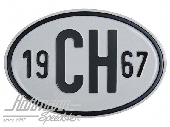 Placa de nacionalidad "CH" (Suiza), "1967", aluminio |  | 020-2401-67