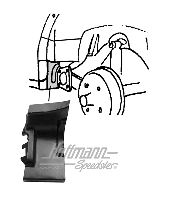 Chapa de reparación, pieza final de travesaño, izqdo. | --- --- --- | 050-2351