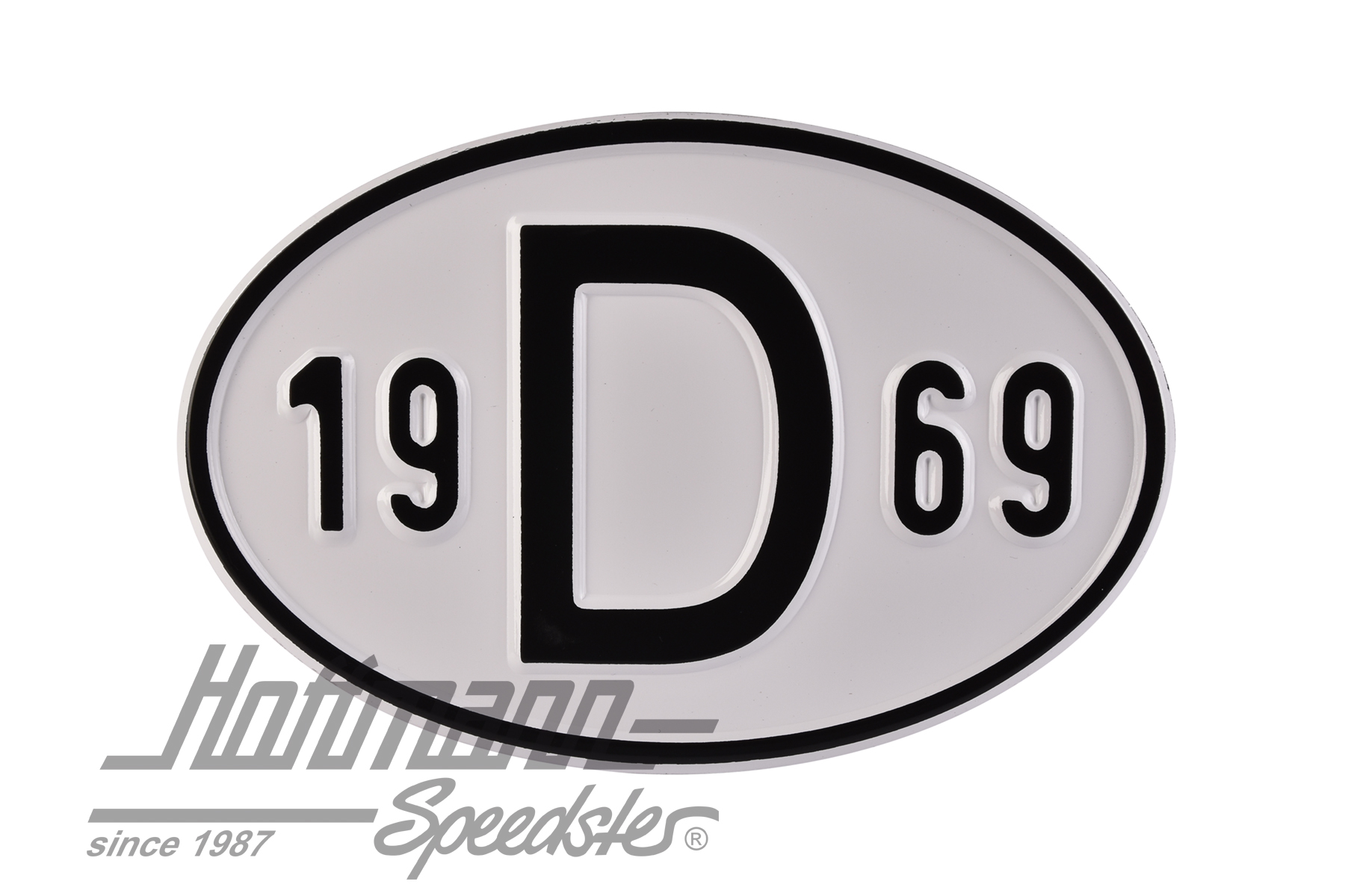 Placa de nacionalidad "D" (Alemania), "1969", aluminio |  | 020-2396-69