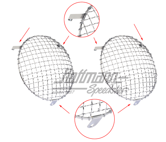 Rejilla de protección contra impactos de piedras, Porsche 911, 65-67 | HG 001 911 A | 580-1920