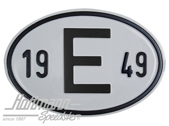 Placa de nacionalidad "E" (España), "1949", aluminio |  | 020-2403-49
