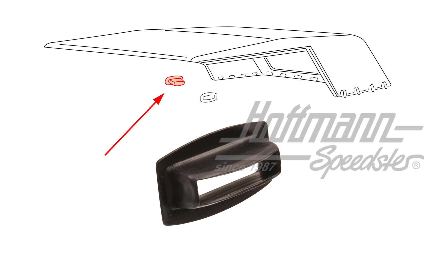 Ojal, interior, capota, Tipo 181 (Kübel) | 181 871 235 | 080-2910-33