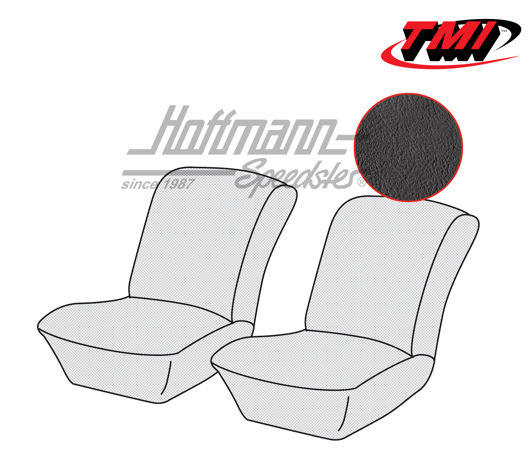 Fundas de asiento, delantero, Kübel, negro (lisas) | 43-1403-11 | 080-5040-11