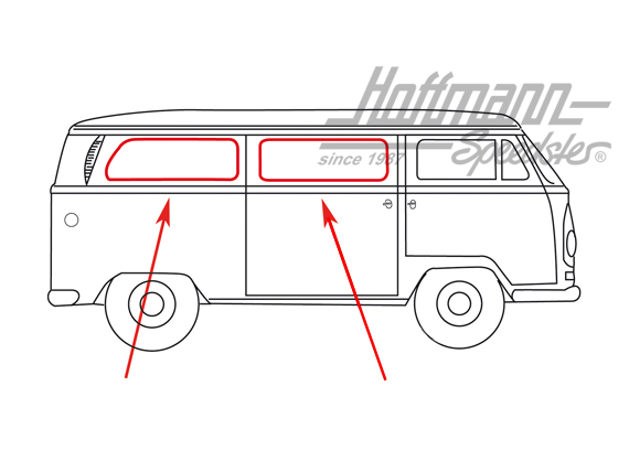 Junta de ventanilla lateral, posterior, sin ranura | 221 845 321 B | 090-6111