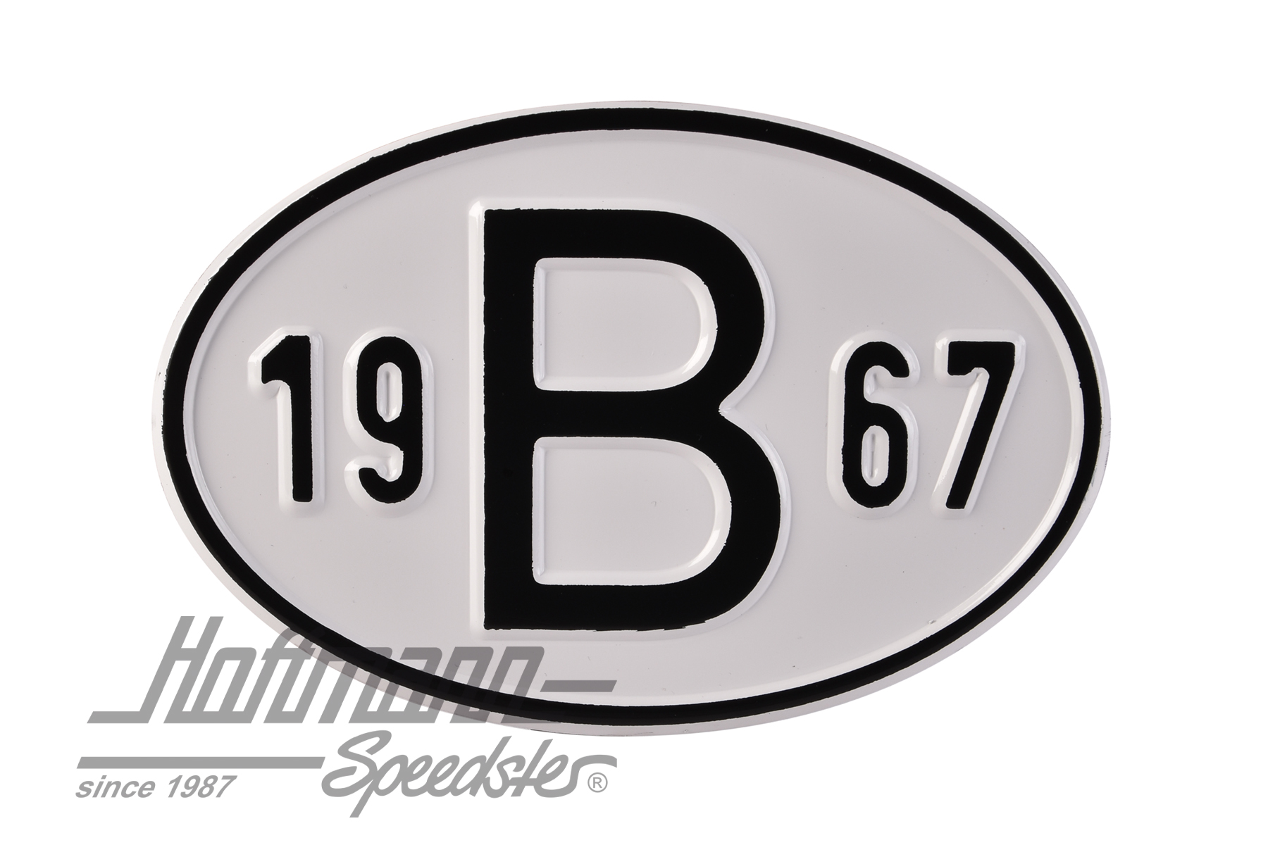 Placa de nacionalidad "B" (Bélgica), "1967", aluminio |  | 020-2397-67