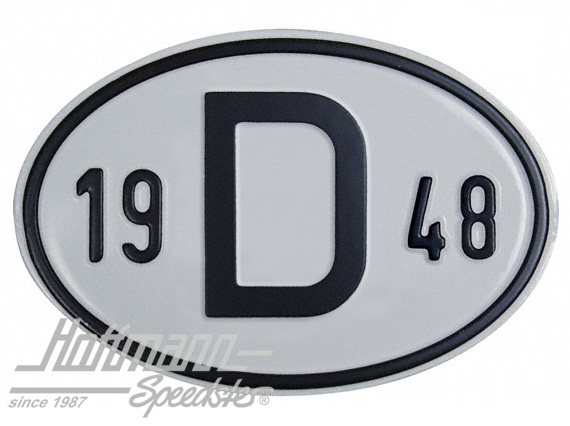 Placa de nacionalidad "D" (Alemania), "1948", aluminio |  | 020-2396-48