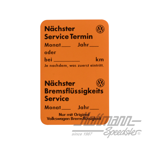 Pegatina de servicio, Volkswagen, naranja | ZCP 902 673 | 021-0199-95