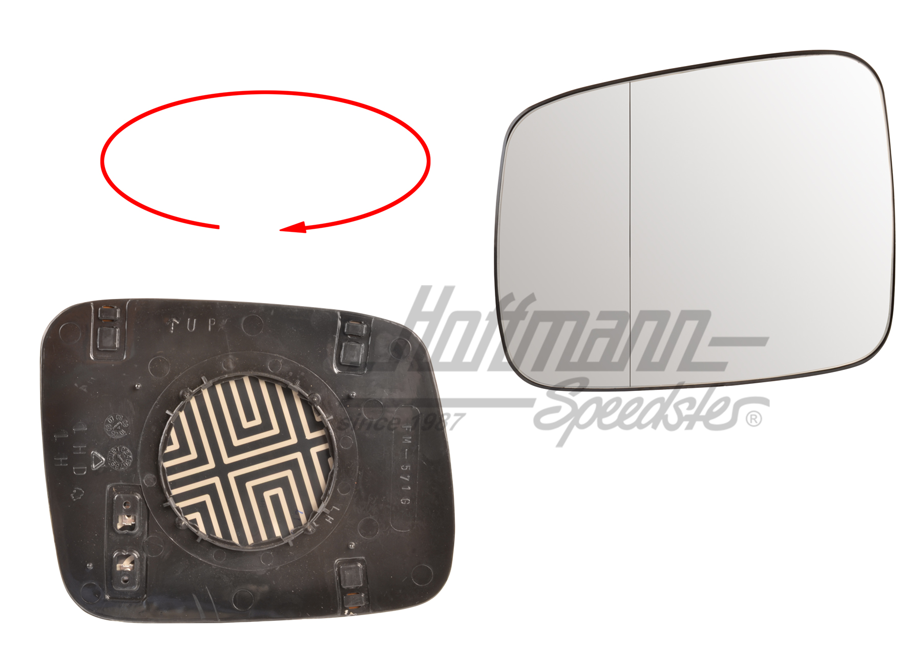 Cristal de retrovisor, eléctrico, asférico, izqda. | 701 857 521 Q | 408-6713-11