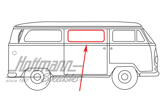 Junta de ventanilla lateral, centro, con ranura | 241 845 321 B | 090-6111-10