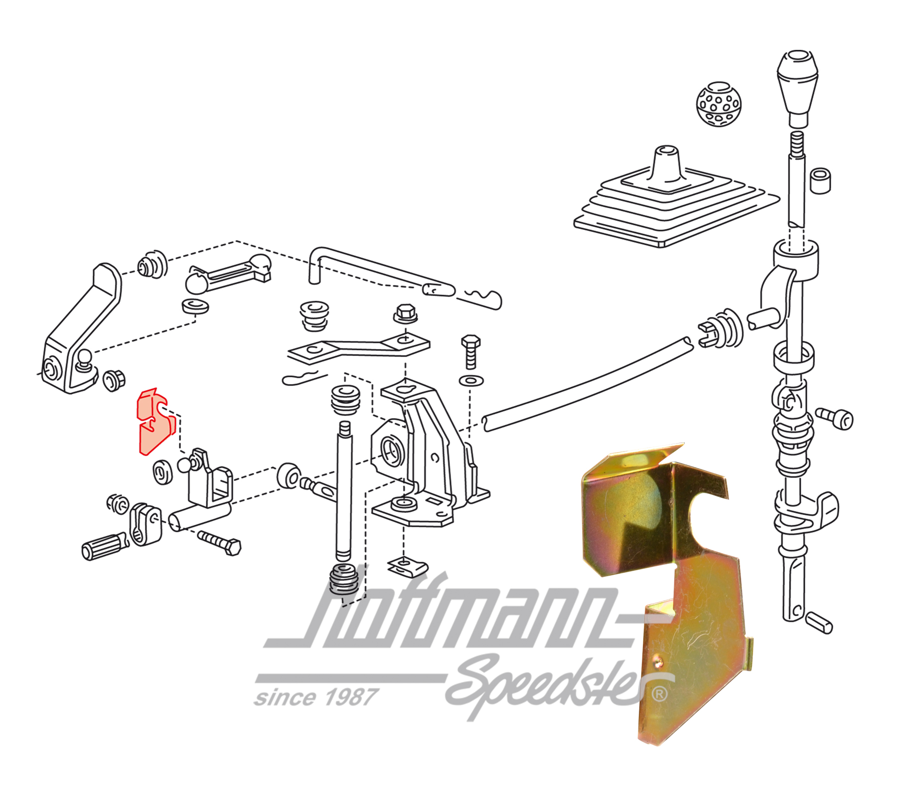 Chapa de protección térmica, varilla de cambio, 1.6-1.
 | 191 711 081 | 207-2110-18
