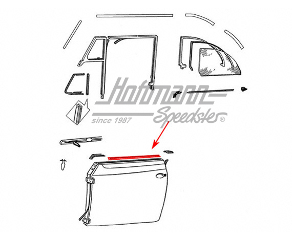 Junta de ranura de puerta, interior y exterior, 52-64 | 151 837 475 B | 020-5065