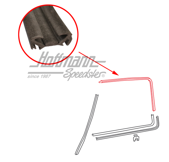 Perfil de guía, cristal de manivela, sin ranura | 171 837 439 G | 180-7014-10