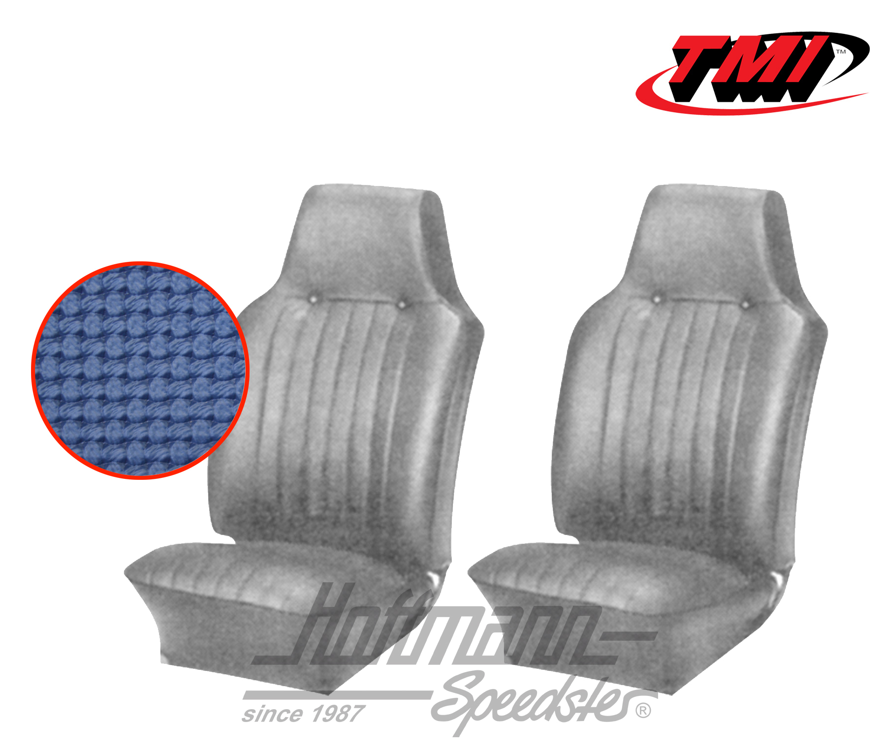 Fundas de asientos, Karmann Ghia, delanteros, 67-68, azul | 43-1505-08 | 066-0071-20