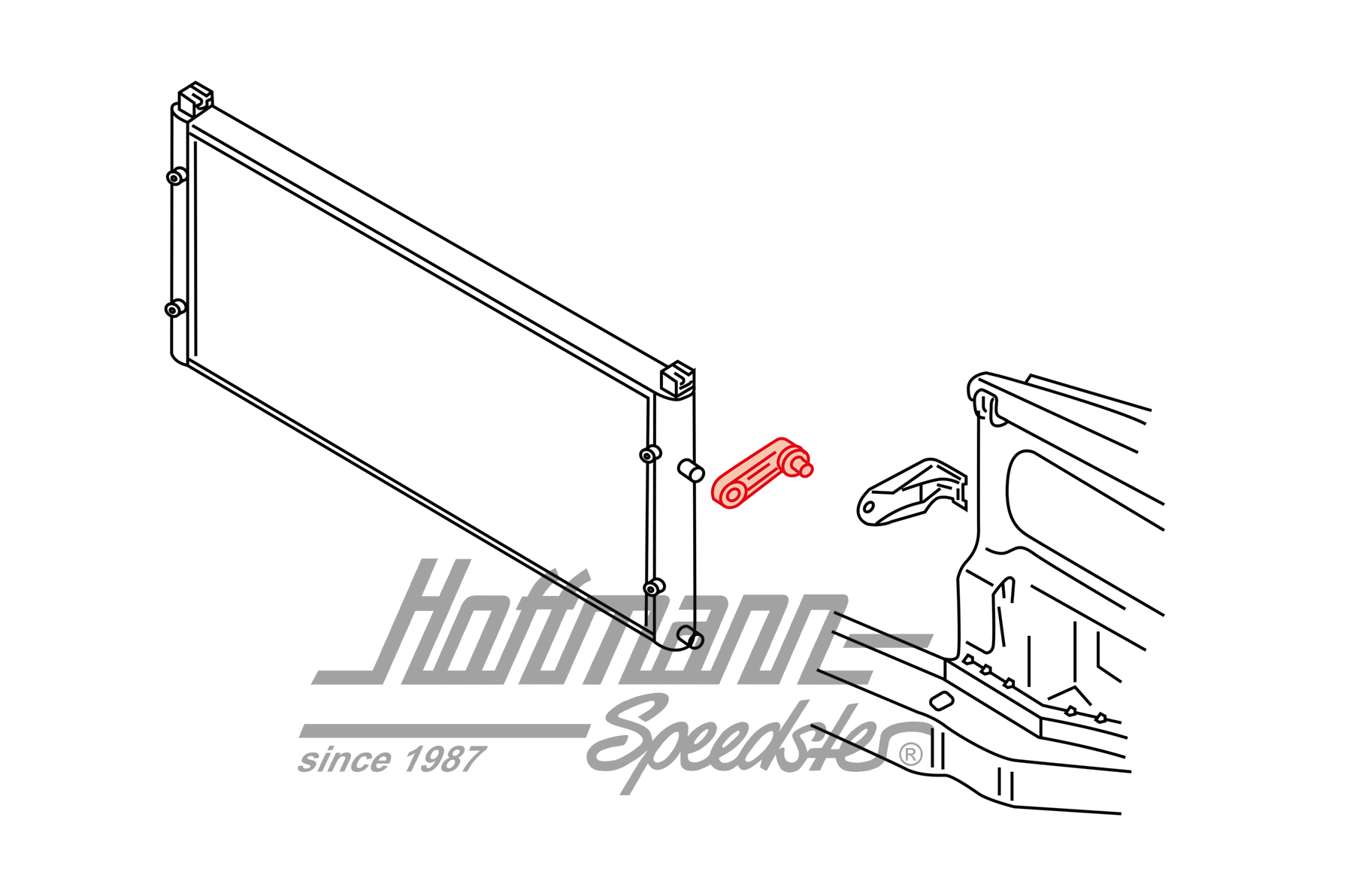 Pieza intermedia, soporte/radiador, Furgoneta T4                                                    