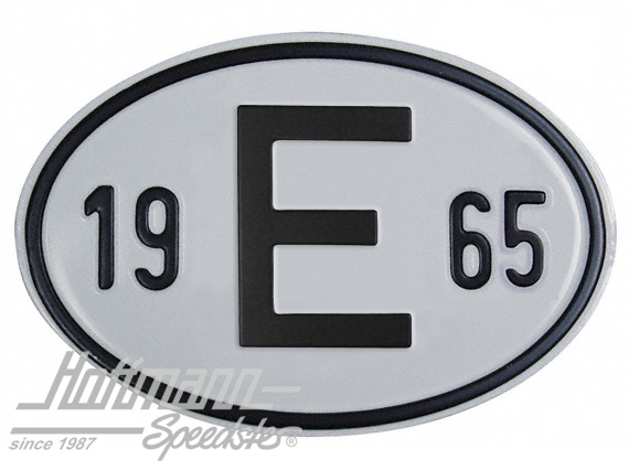 Placa de nacionalidad "E" (España), "1965", aluminio |  | 020-2403-65