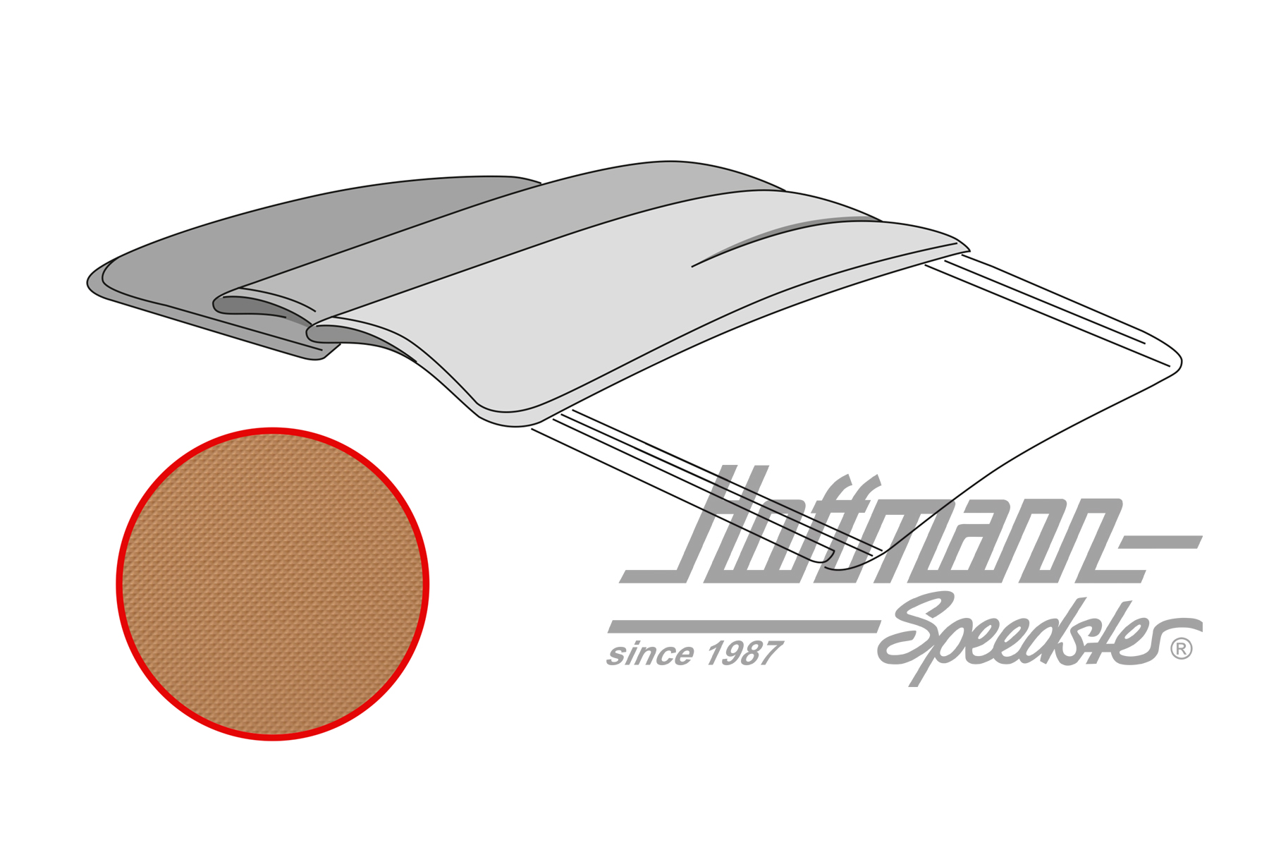 Funda de techo plegable, 56-63, vinilo, beis | 22-2115-101 | 098-1260-12