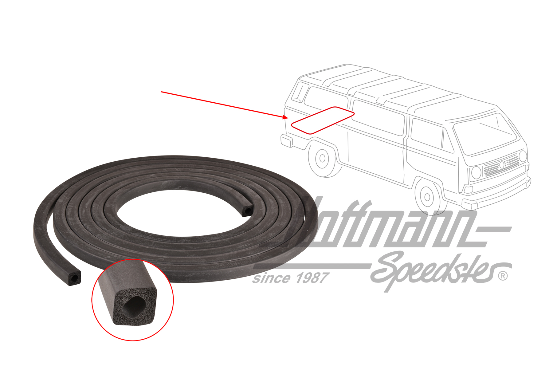 Junta, tapa del compartimento motor, superior, Furgoneta T3 | 251 813 133 B | 350-0212