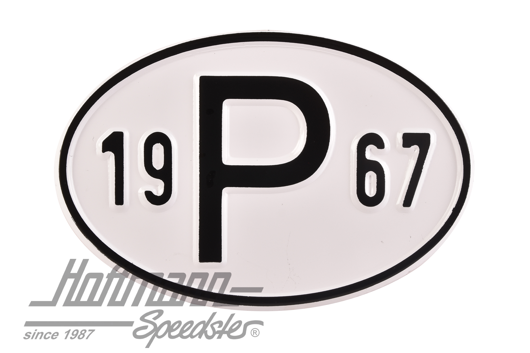 Placa de nacionalidad "P" (Portugal), "1967", aluminio |  | 020-2405-67