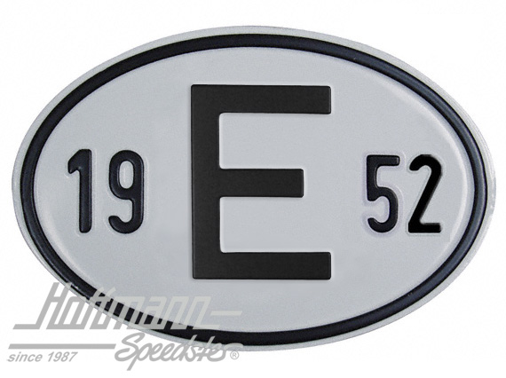 Placa de nacionalidad "E" (España), "1952", aluminio |  | 020-2403-52