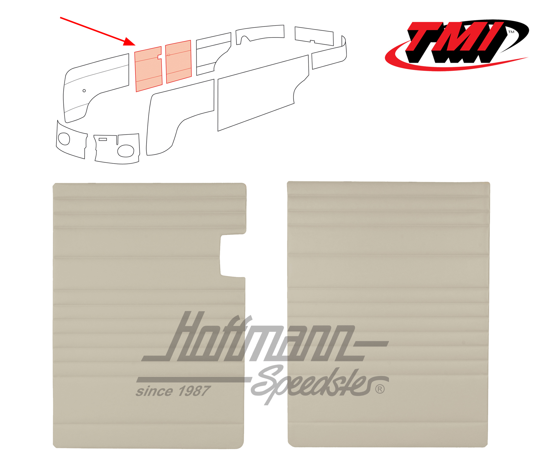 Paneles de puertas abatibles, 55-67, blanco antiguo | 10-2113-15 | 098-0570-04